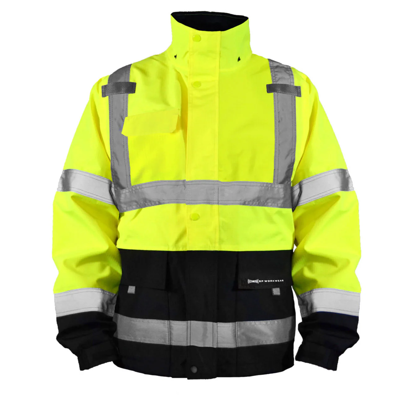 Occunomix Hi-Vis Class 3 Black Bottom Breathable Rain Jacket, SP-RSJBK