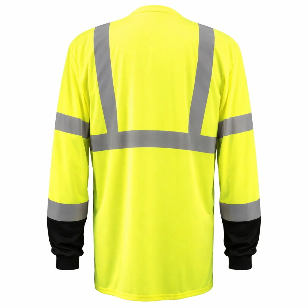 Custom OccuNomix Type R Class 3 Hi-Vis Black Bottom Long Sleeve T-Shirt, LUX-LSETPBK - Image 3