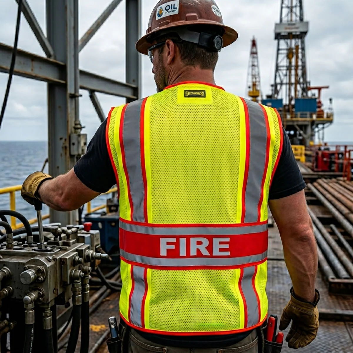 OccuNomix Type P Class 2 Hi-Vis Fire Mesh Back Public Safety Vest, LUX-DPSF-DOR - Image 3