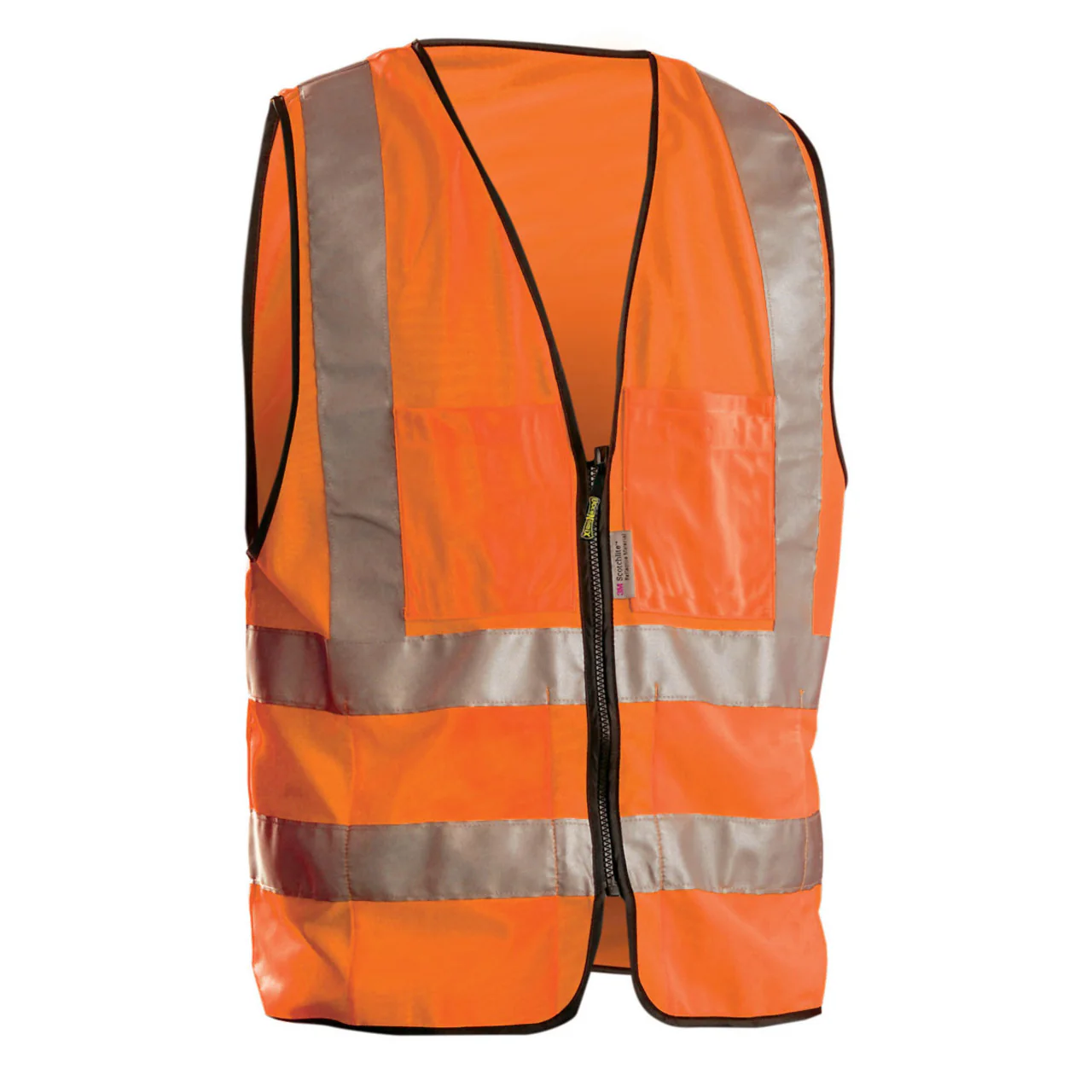 OccuNomix Type R Class 2 High-Vis Solid Dual Stripe Safety Vest w/Zipper - LUX-SSFS - Image 3