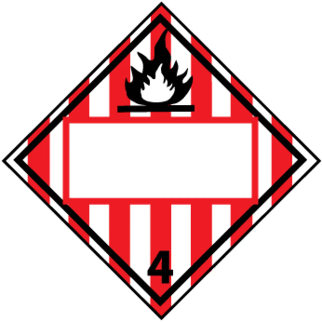National Marker DL62BR Plastic DOT Placard, Blank Class 4 - Flammable Solid, 10 3/4in x 10 3/4in