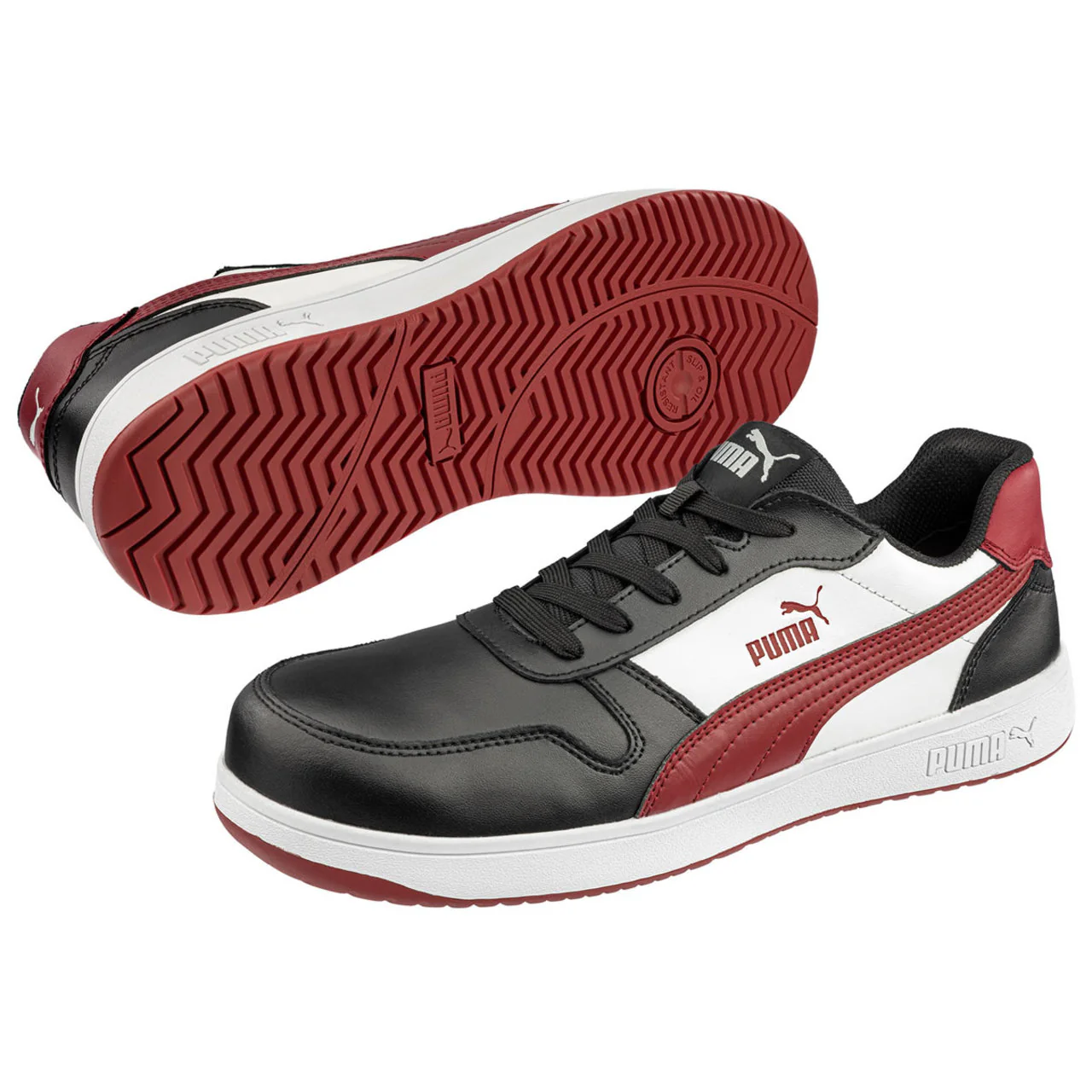 Puma Safety Women's Frontcourt Low EH Composite Toe Shoes, 640215, Black/White/Red - Image 2