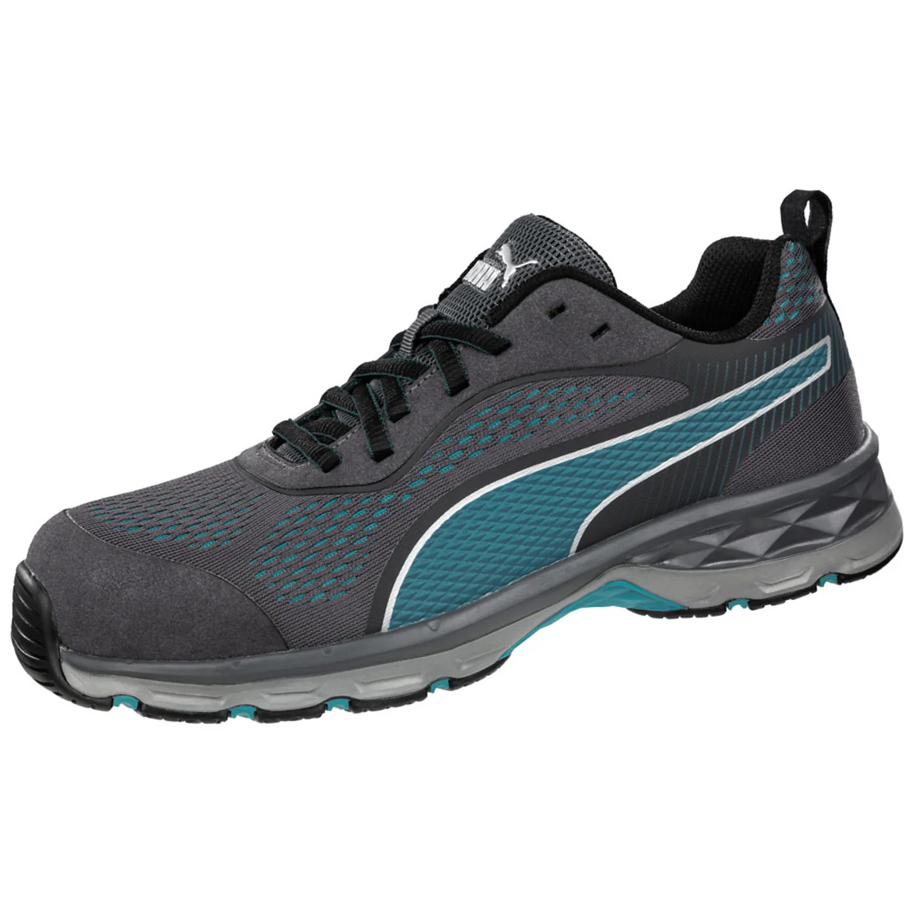 Puma Safety Women's Fuse Knit Low 2.0 Grey & Blue EH Composite Toe Shoes - 643905 - Image 2