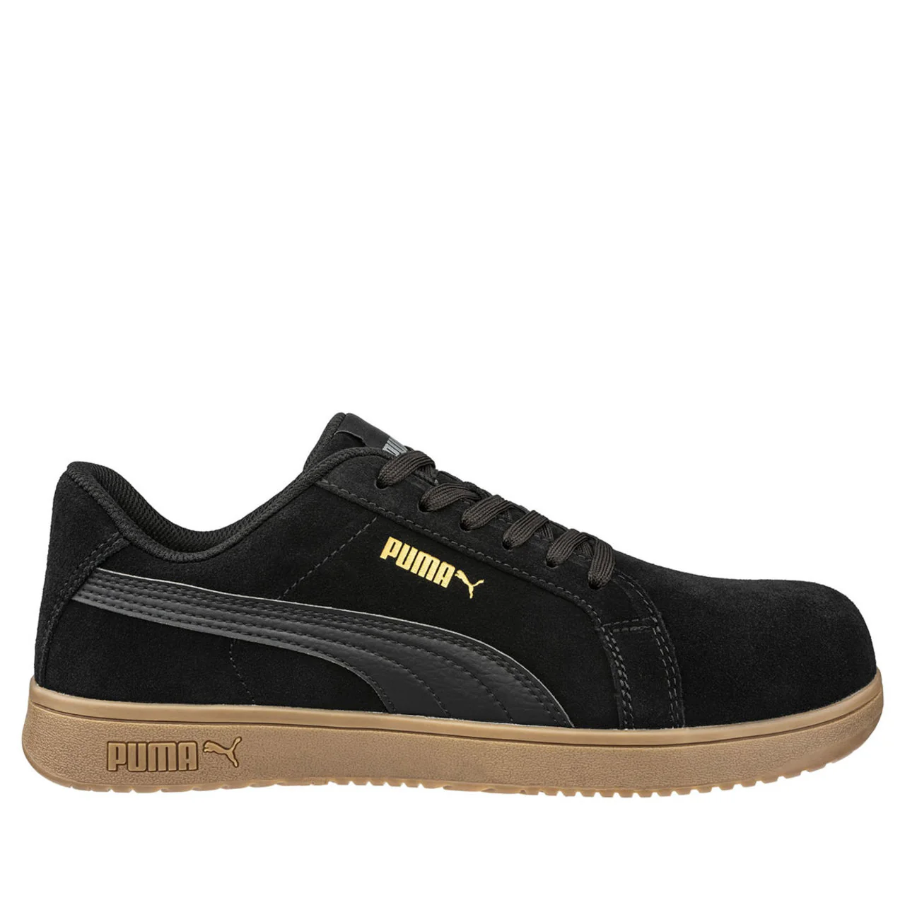 Puma Safety Women's Iconic Low EH Composite Toe Shoes, 640365, Black/Gum