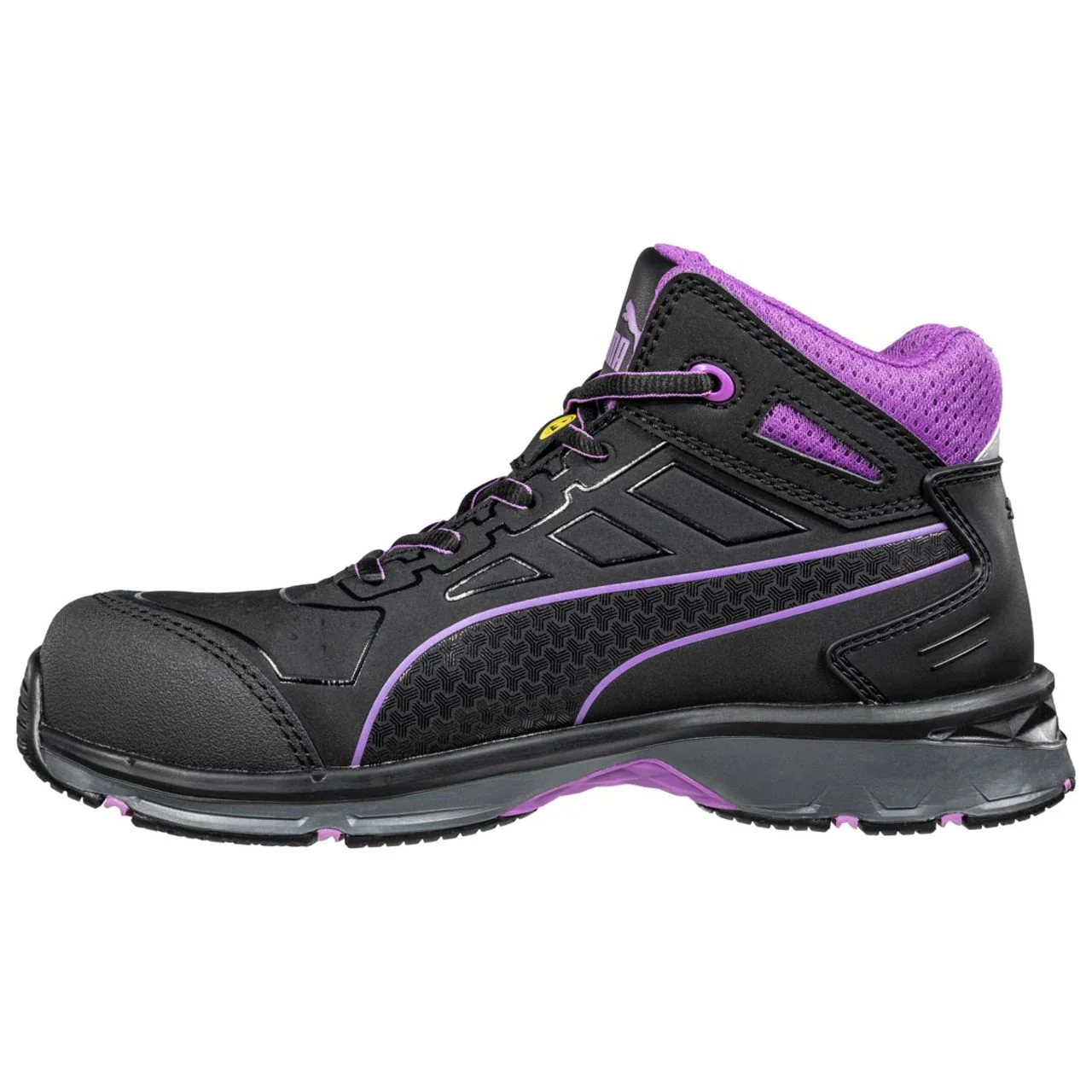 Puma Safety Women's Stepper Mid 2.0 EH Composite Toe Shoes, 633895, Black/Lavender - Image 6