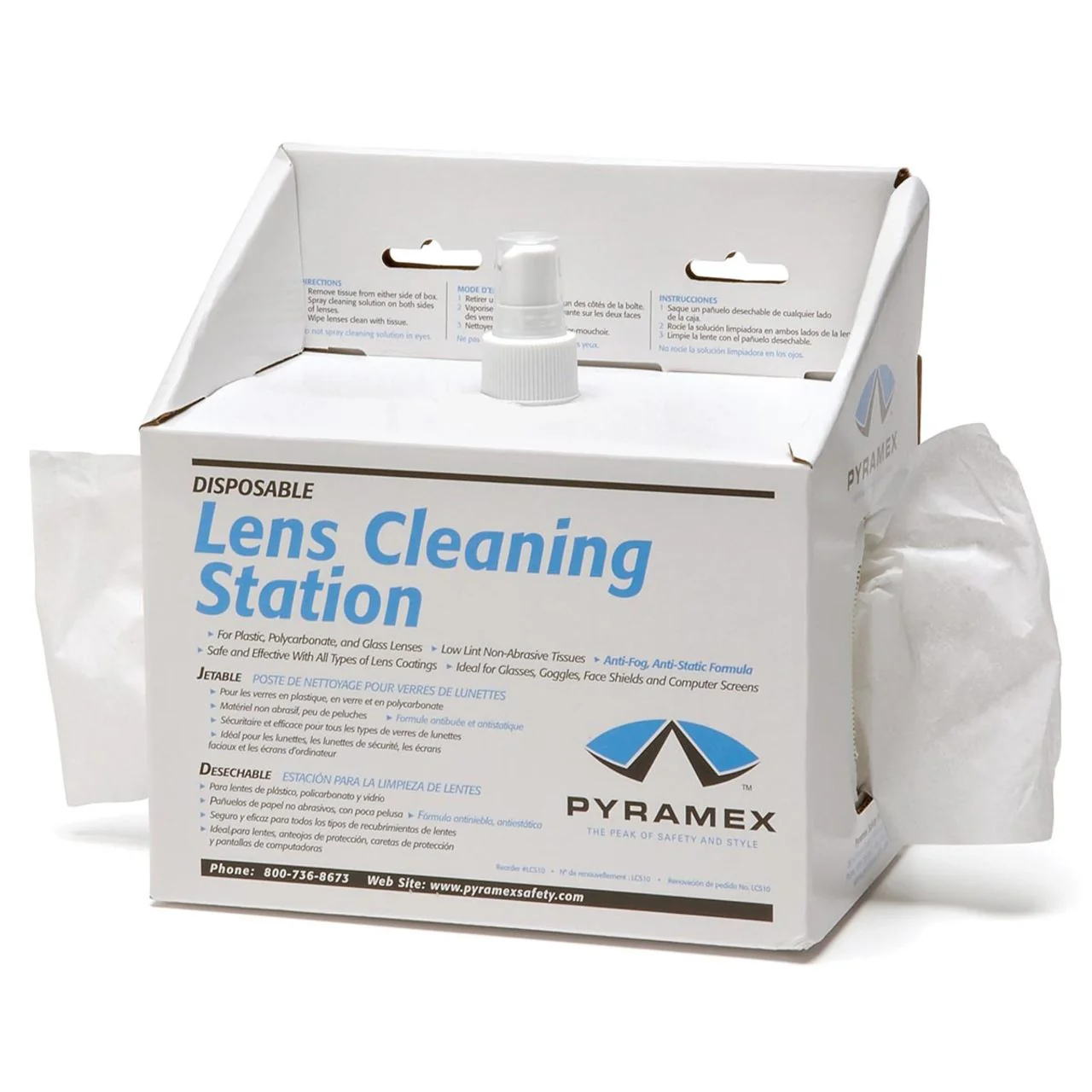 Pyramex LCS10 Lens Cleaning Station with 600 Tissues