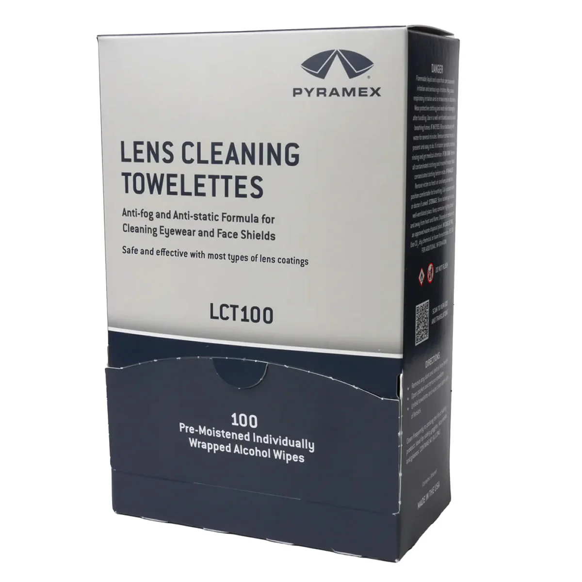 Pyramex LCT100 Lens Cleaning Wipes, Box of 100