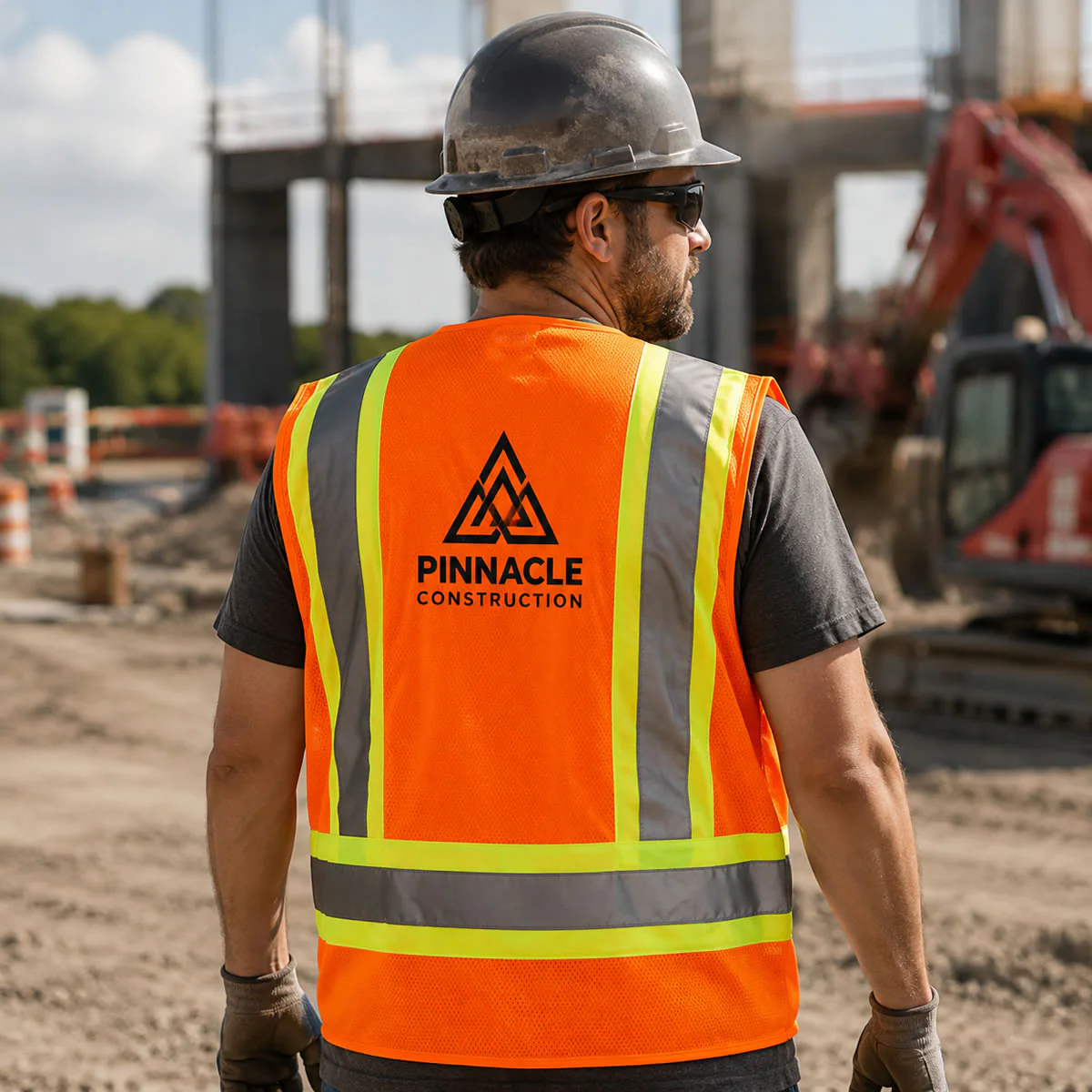 Custom Pyramex RVZ24 Type R Class 2 Hi-Vis Surveyor's Mesh Back Safety Vest - Image 3