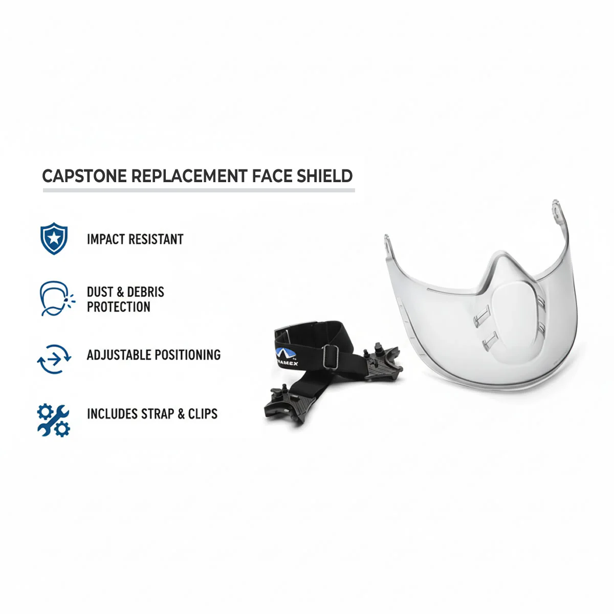 Pyramex Capstone Replacement Face Shield, Clear (CAPSHIELD) - Image 2