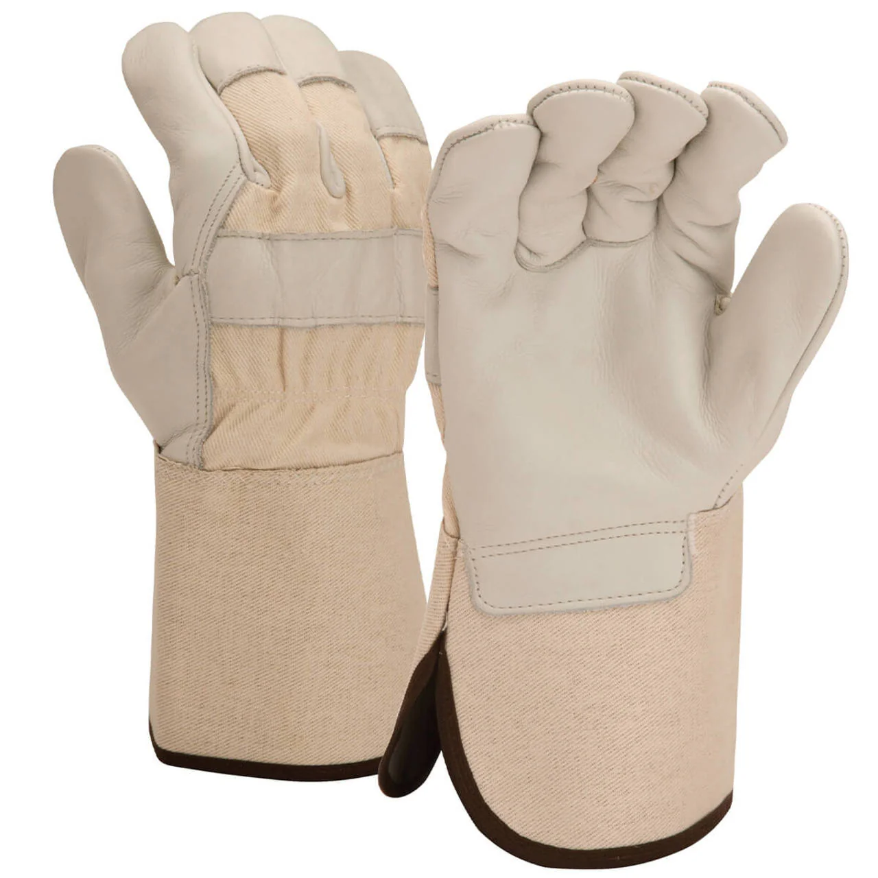 Pyramex GL1004W Premium Grain Cowhide Leather Palm Gloves, Natural