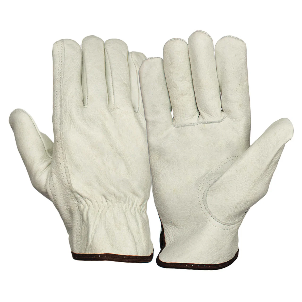 Pyramex GL2001K Cowhide Leather Driver Gloves, Natural