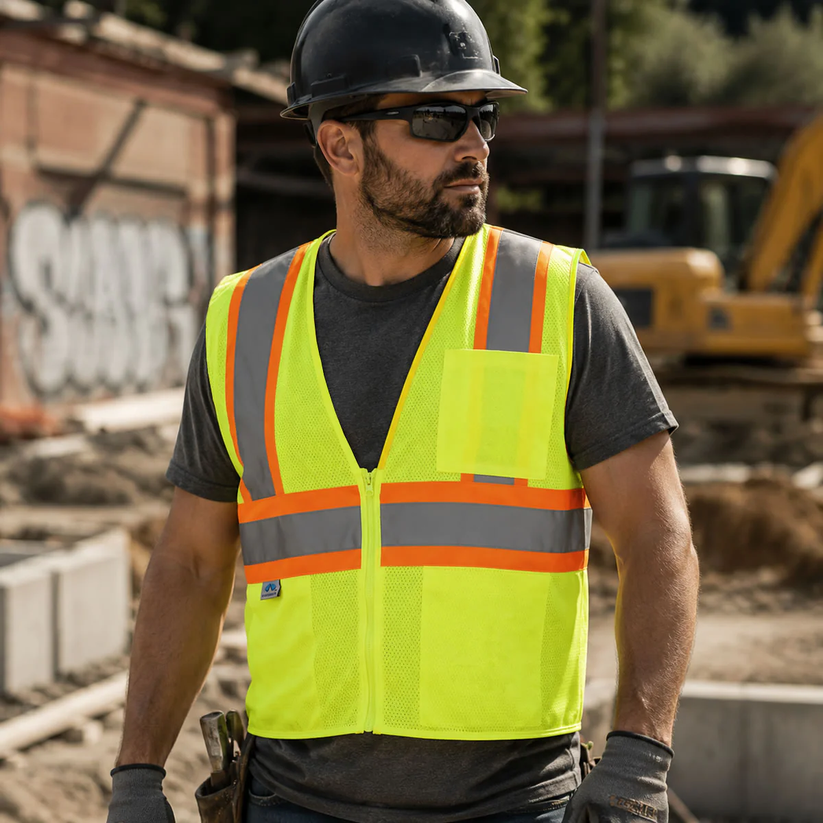 Pyramex RVZ22 Type R Class 2 Hi-Vis Contrasting Mesh Safety Vest - Image 3