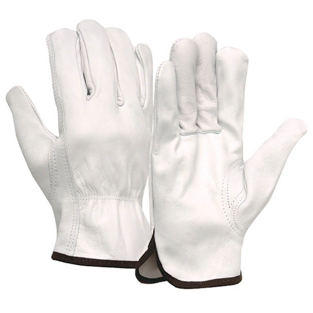 Pyramex GL3001K Select Grain Goatskin Leather Driver Gloves, Natural