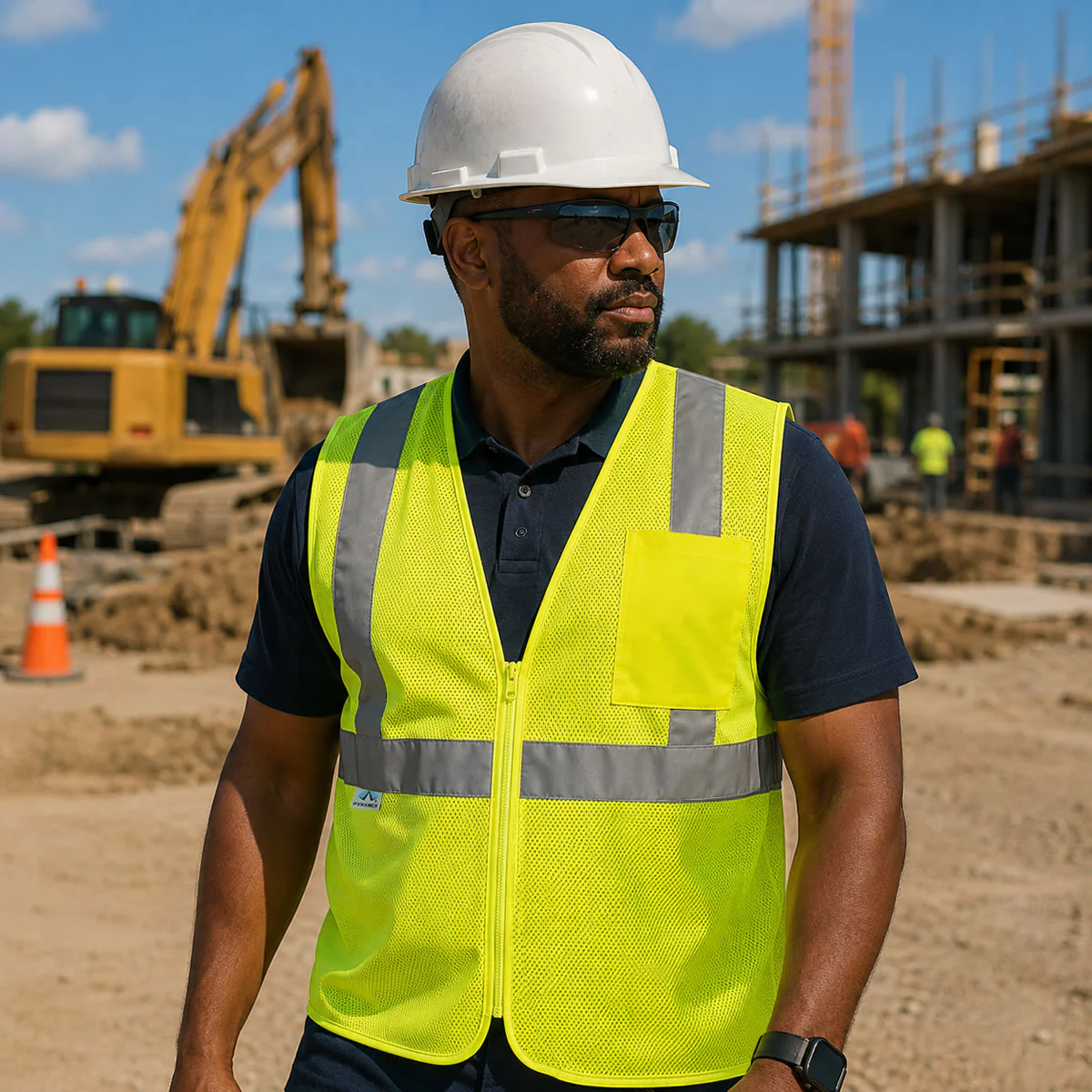 Pyramex RVZ21 Type R Class 2 Hi-Vis Mesh Safety Vest - Image 6