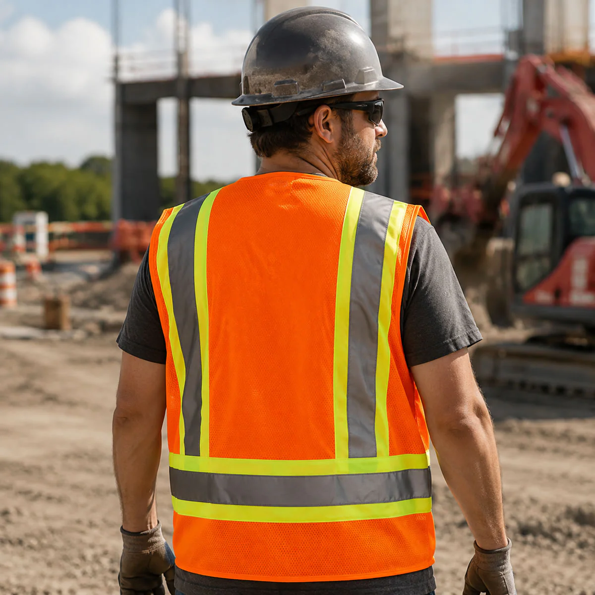 Pyramex RVZ24 Type R Class 2 Hi-Vis Surveyor's Mesh Back Safety Vest - Image 3