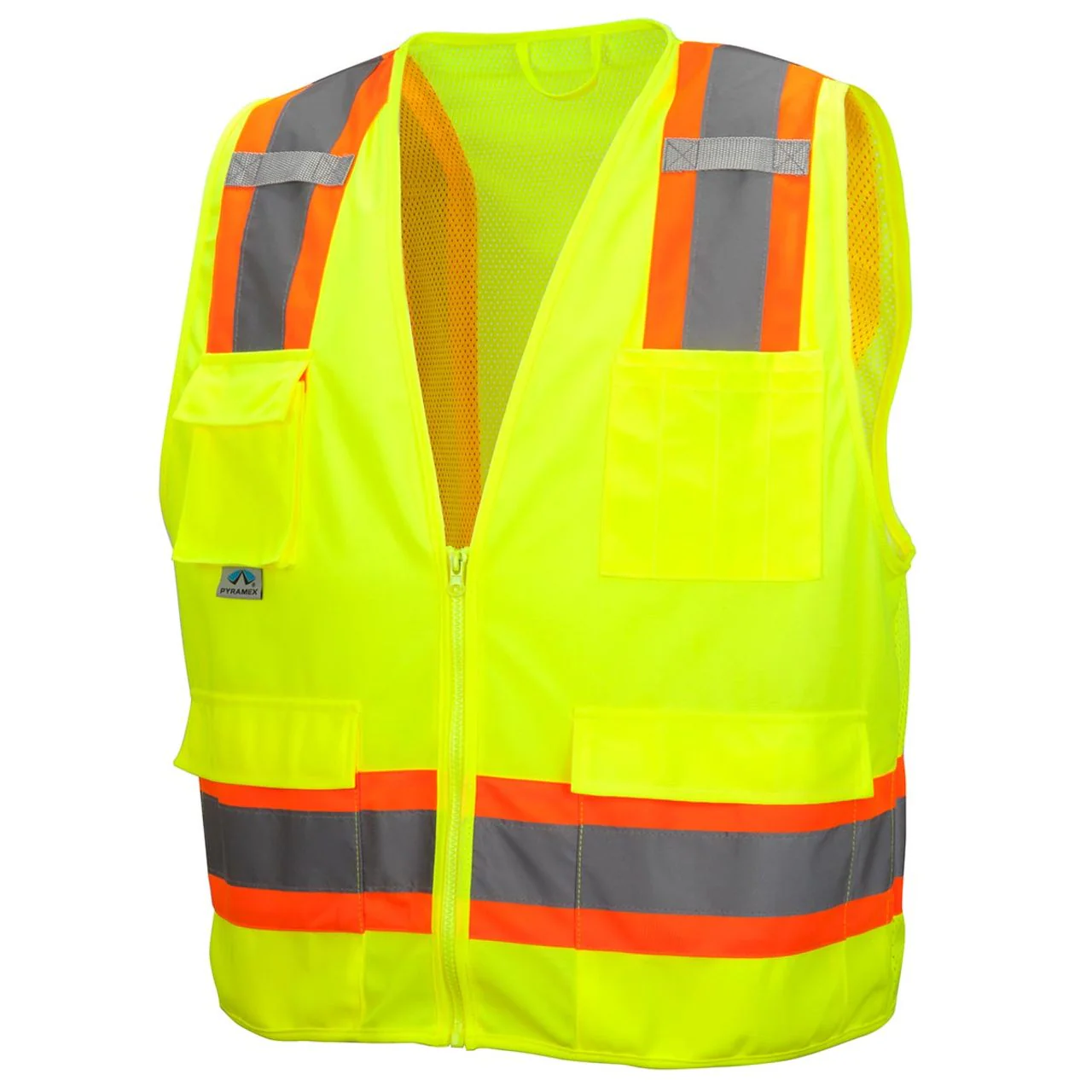 Pyramex RVZ24 Type R Class 2 Hi-Vis Surveyor's Mesh Back Safety Vest - Image 4