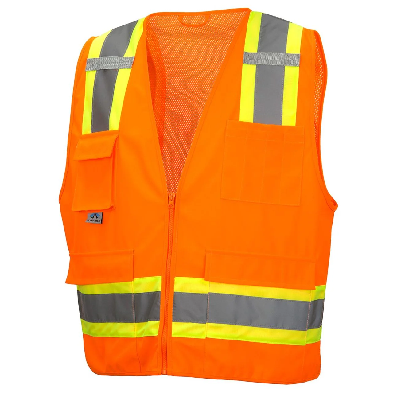 Pyramex RVZ24 Type R Class 2 Hi-Vis Surveyor's Mesh Back Safety Vest - Image 6