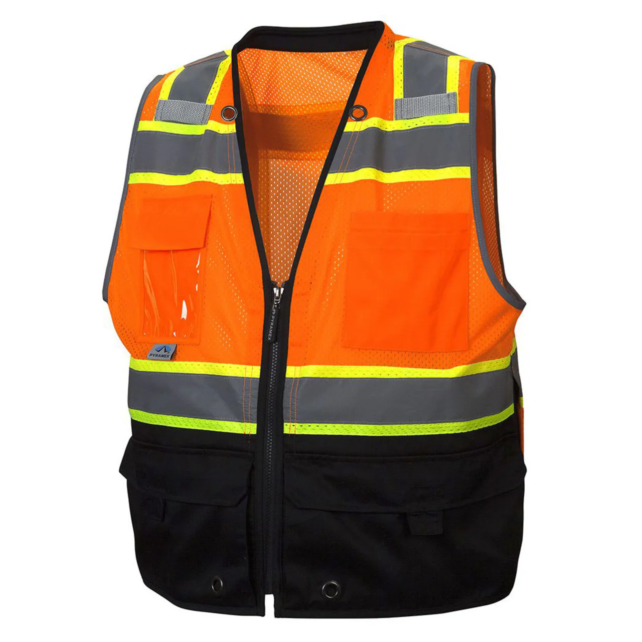 Pyramex RVZ44B Type R Class 2 Hi-Vis Two-Tone Black Bottom Mesh Safety Vest - Image 3