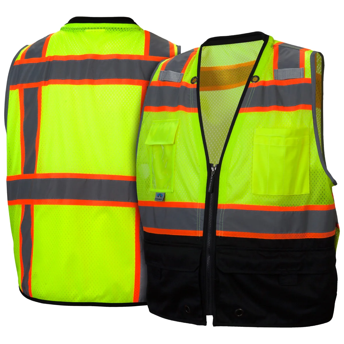 Pyramex RVZ44B Type R Class 2 Hi-Vis Two-Tone Black Bottom Mesh Safety Vest - Image 5