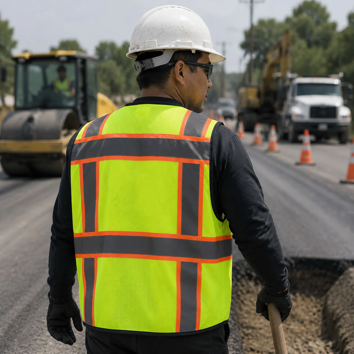 Pyramex RVZ44B Type R Class 2 Hi-Vis Two-Tone Black Bottom Mesh Safety Vest - Image 6
