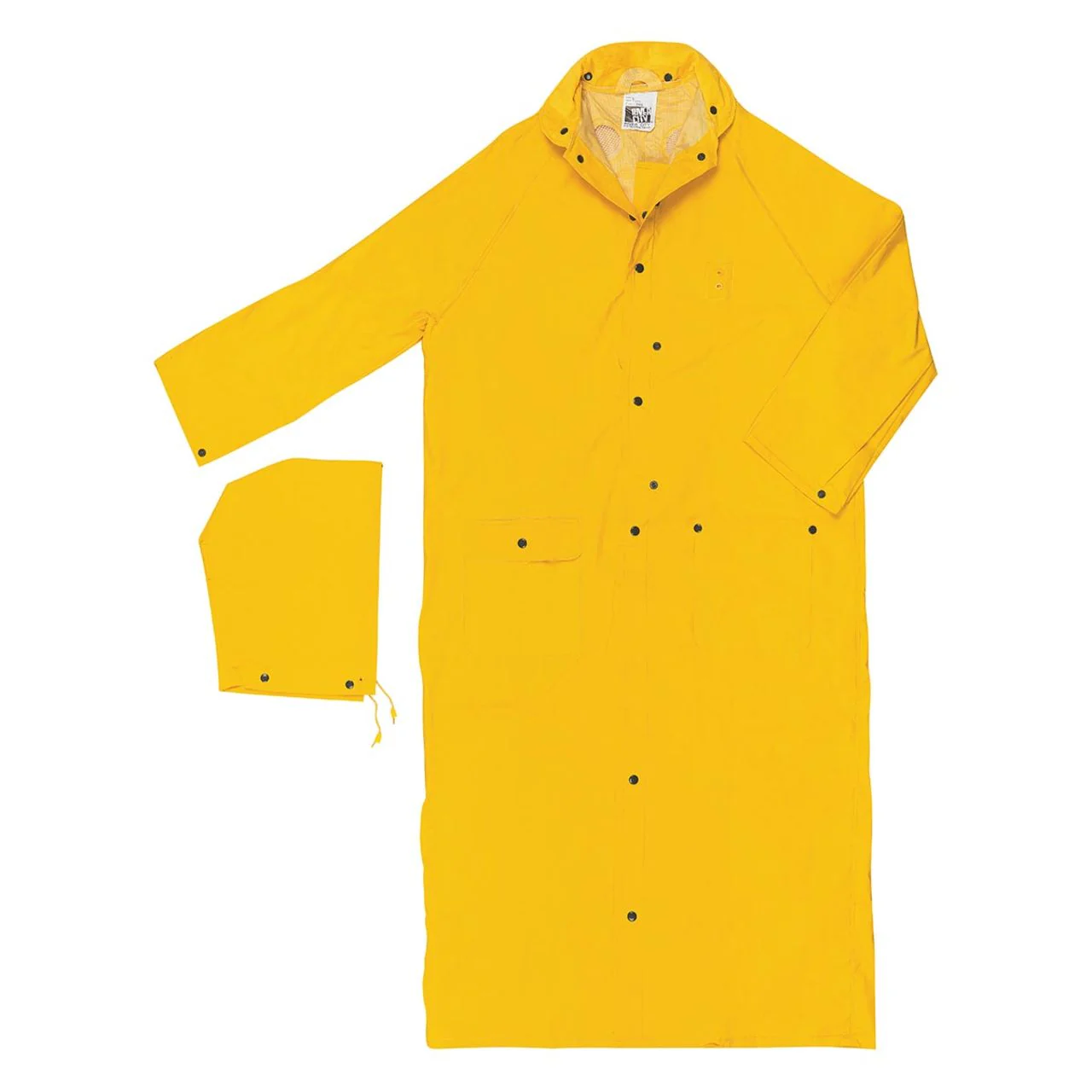 River City 60" Hooded Rider Rain Coat - Yellow - 260C - Image 2