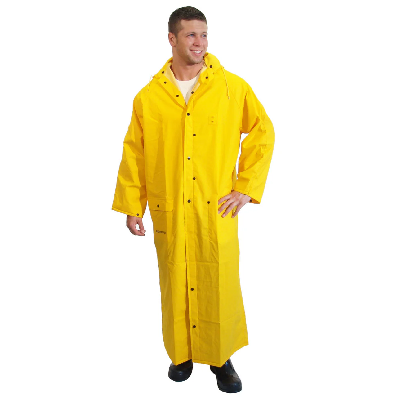 River City 60" Hooded Rider Rain Coat - Yellow - 260C - Image 3