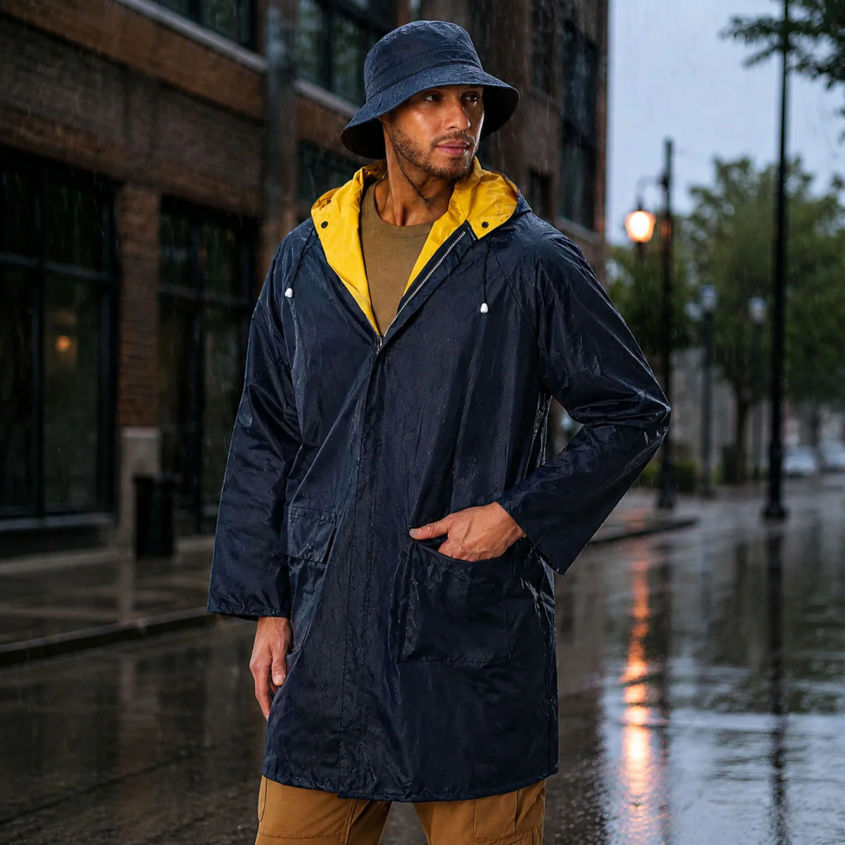 Rothco - Rain Parka - Reversible - Navy/Yellow - Image 8