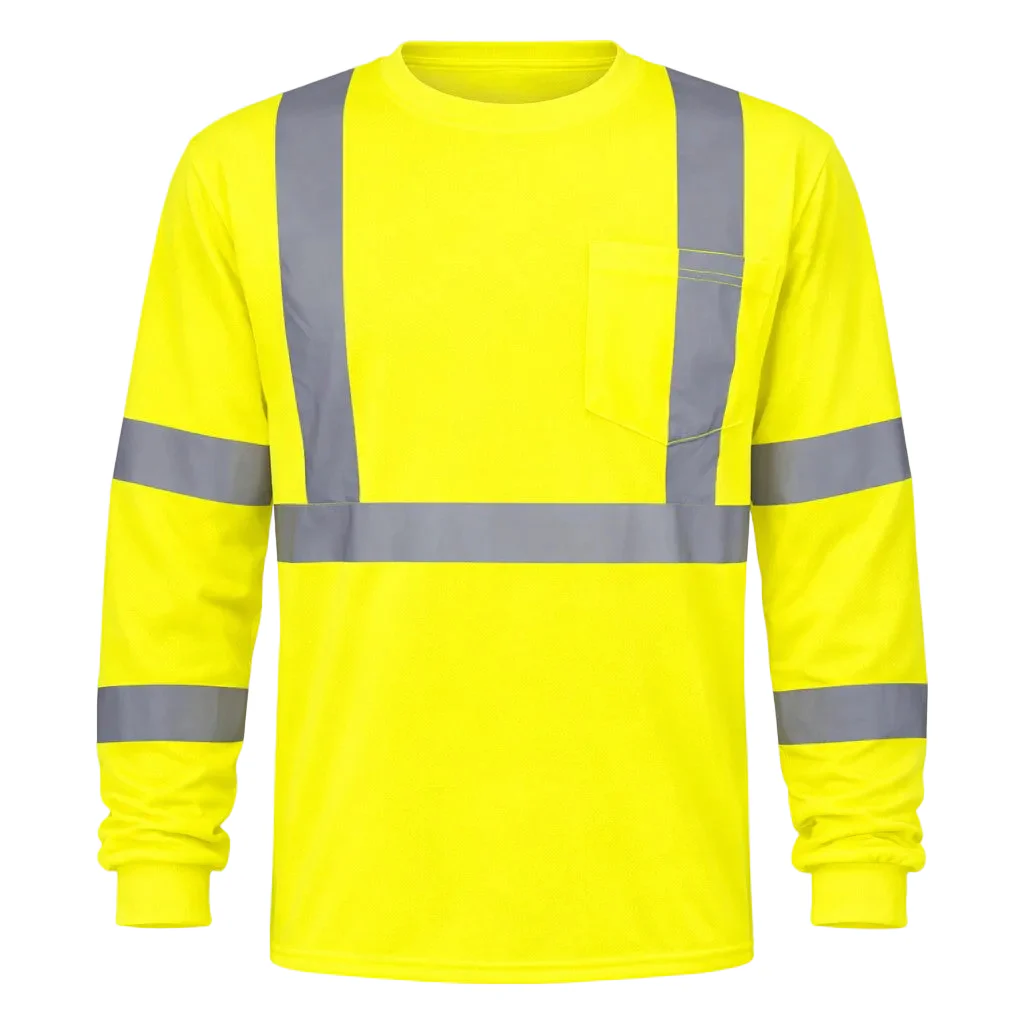 Custom Rugged Blue Type R Class 3 Hi-Vis Wicking Long Sleeve T-Shirt