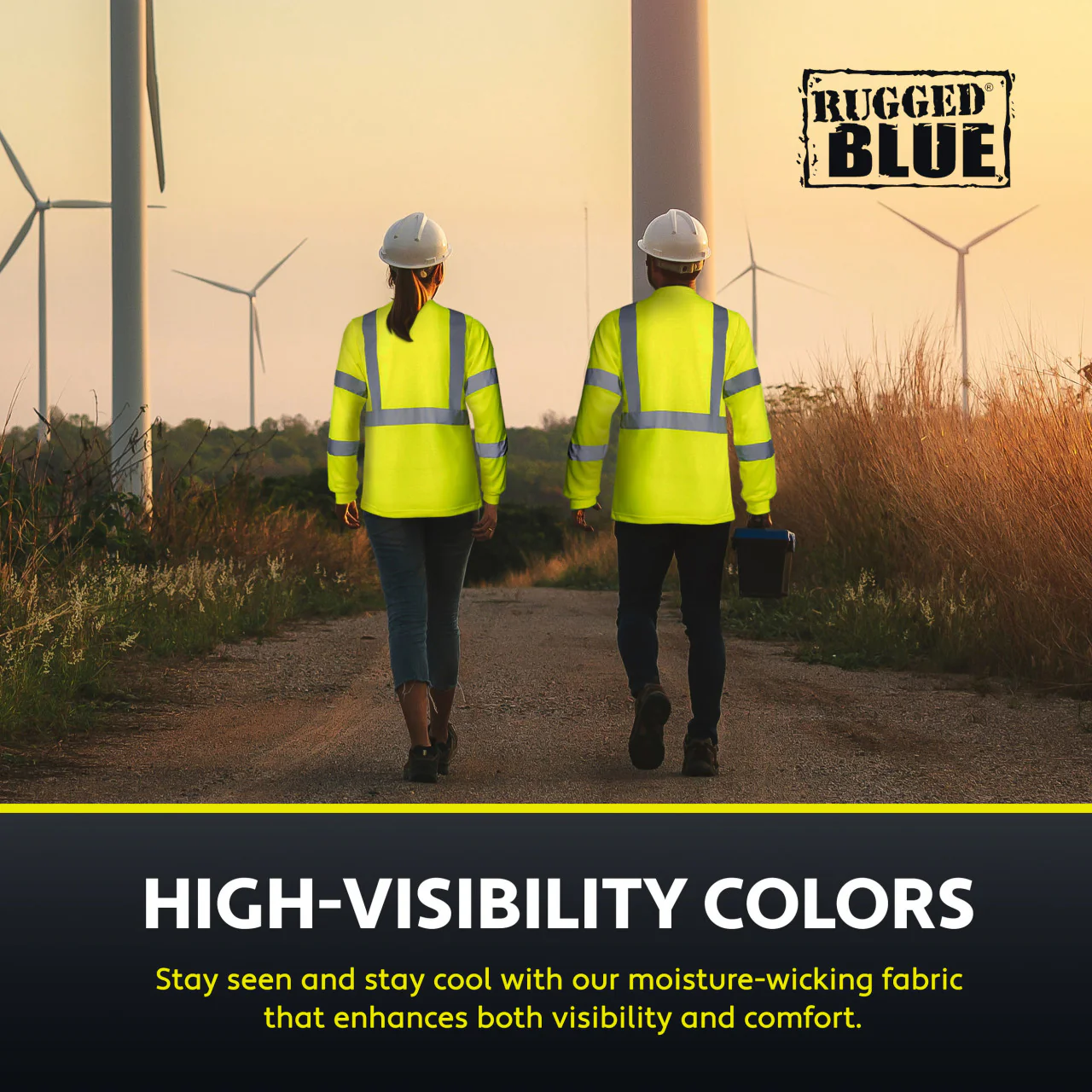 Custom Rugged Blue Type R Class 3 Hi-Vis Wicking Long Sleeve T-Shirt - Image 7