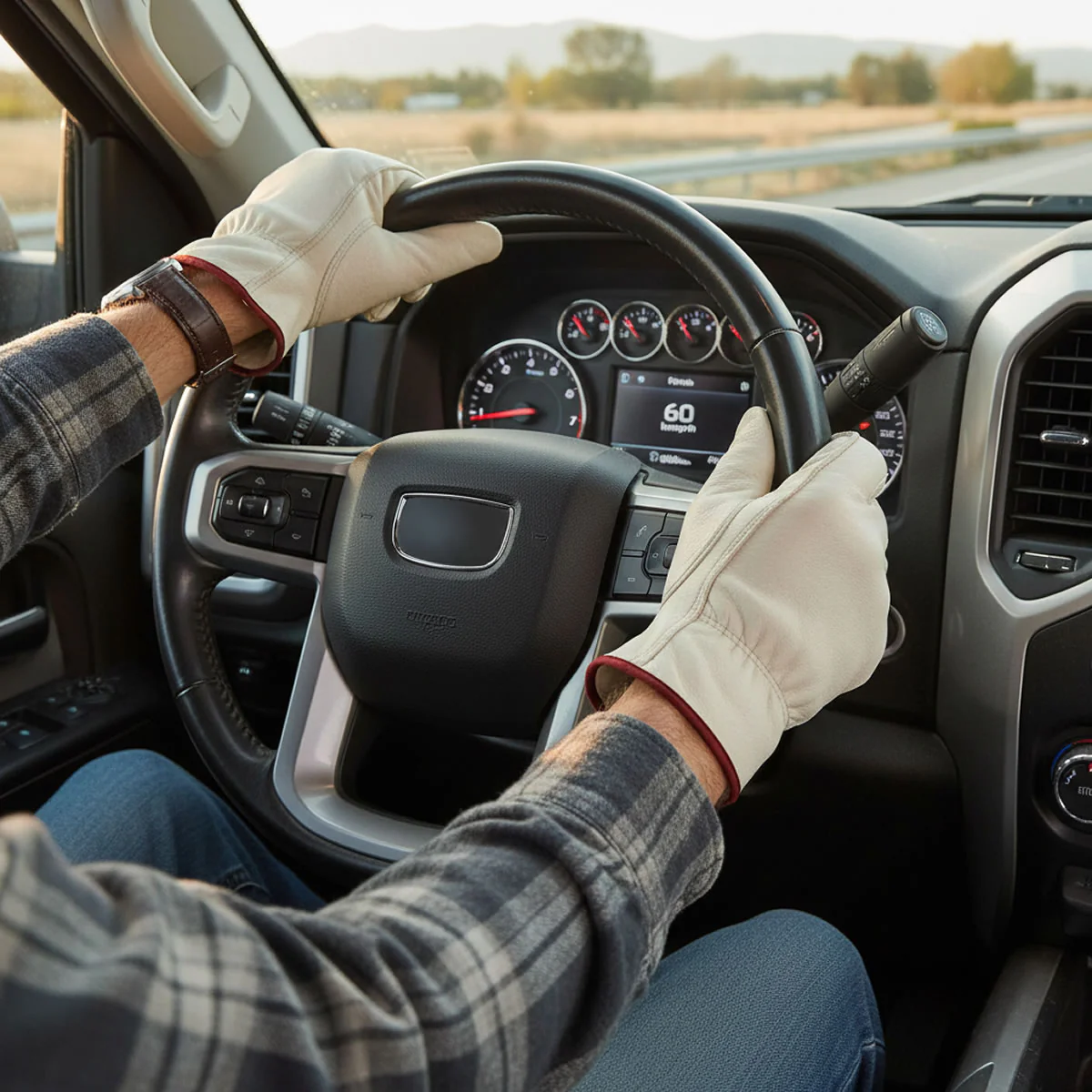 Rugged Blue GL250 Insulated Fleece Lined Pigskin Leather Driver Gloves - Image 2