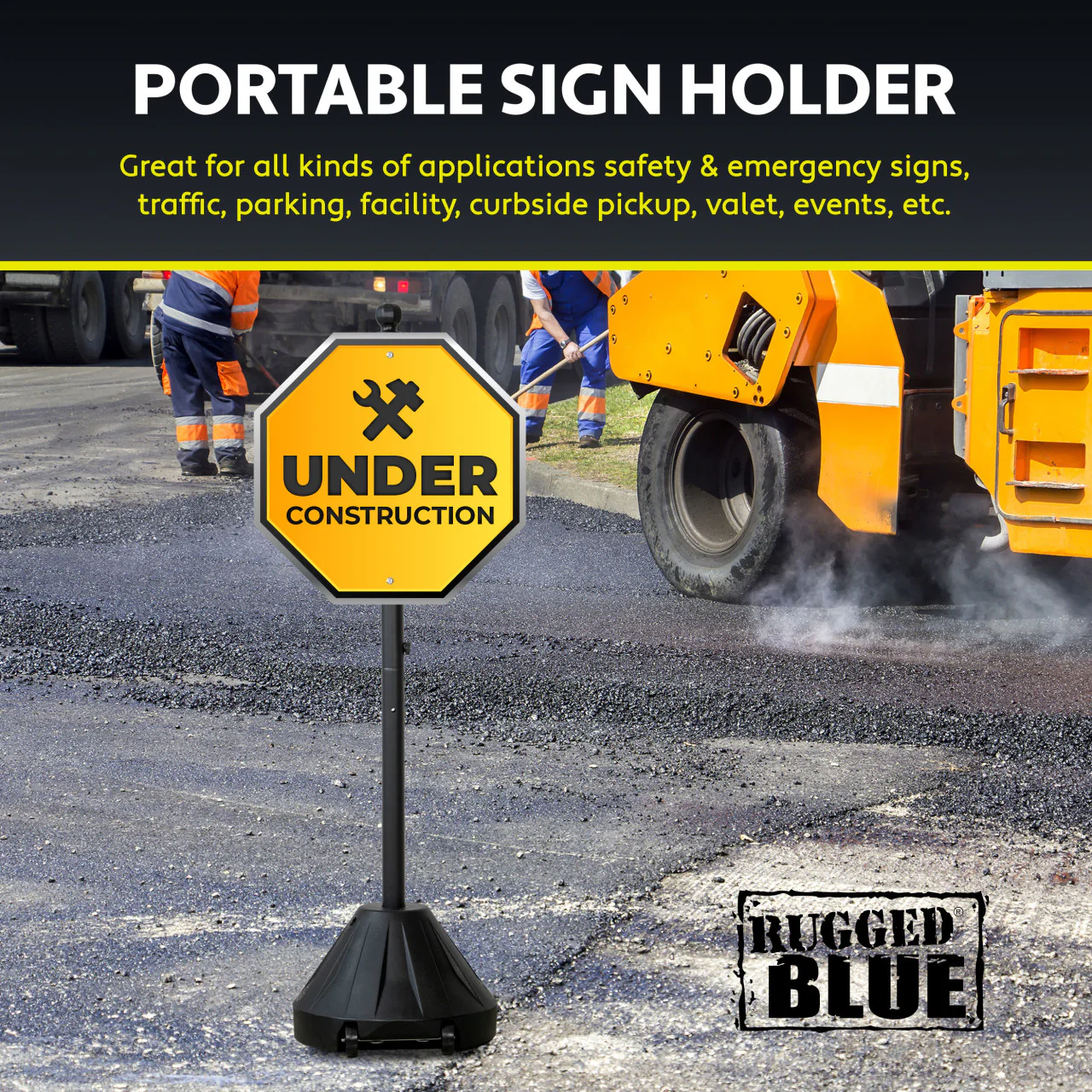 Rugged Blue Portable Sign Holder 60", 2 Pack - Image 2