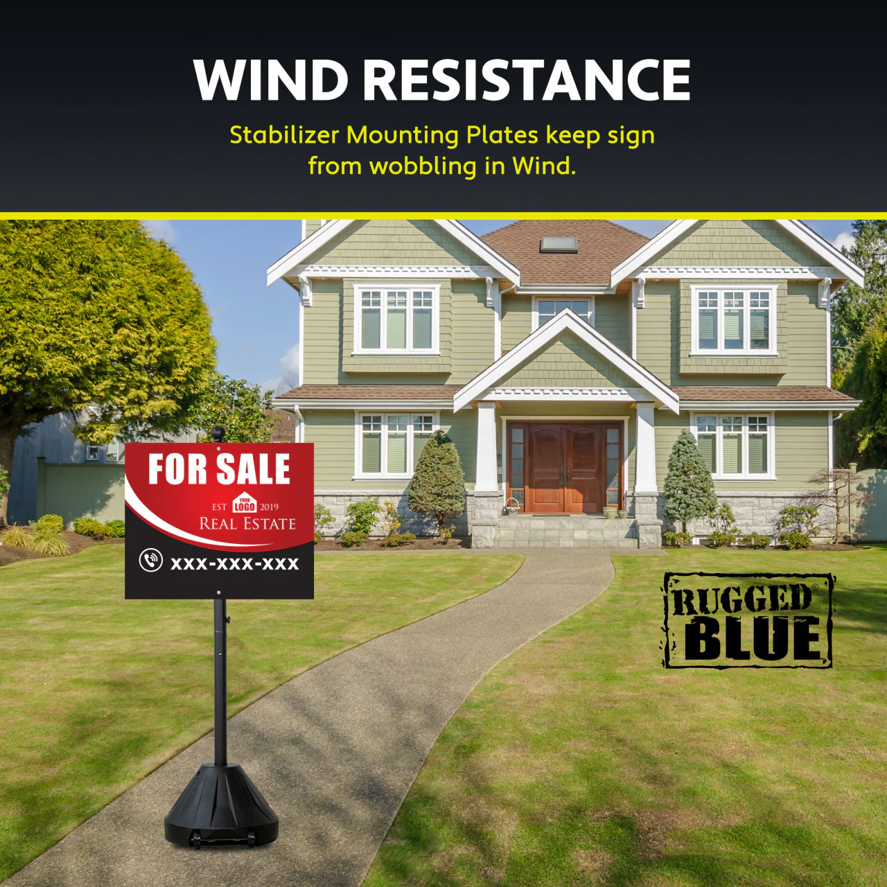 Rugged Blue Portable Sign Holder 60" - Image 4