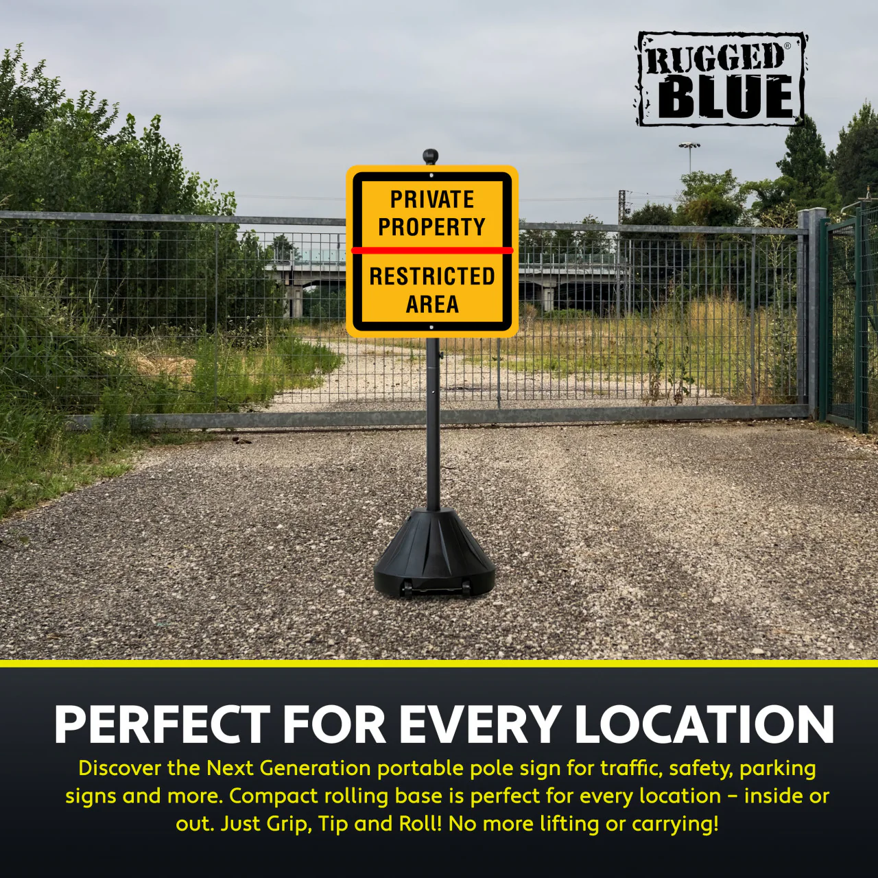 Rugged Blue Portable Sign Holder 60" - Image 7