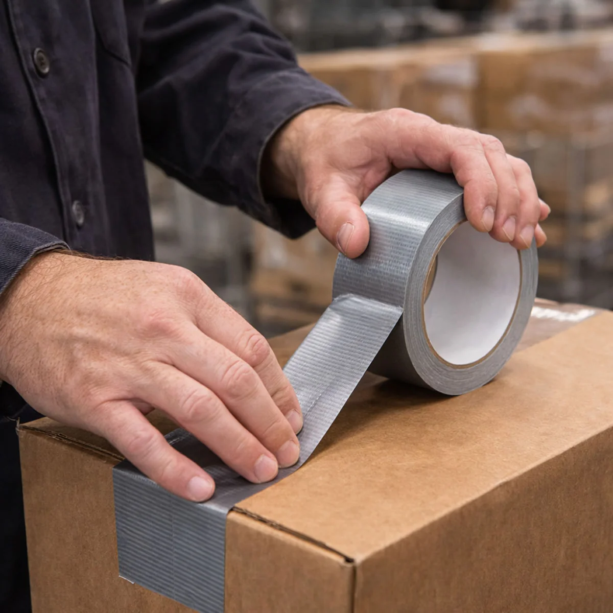 Rugged Blue M300 Duct Tape, Silver, 8 mil, 48mm x 55m (1.8 in x 60 yd) - Image 2