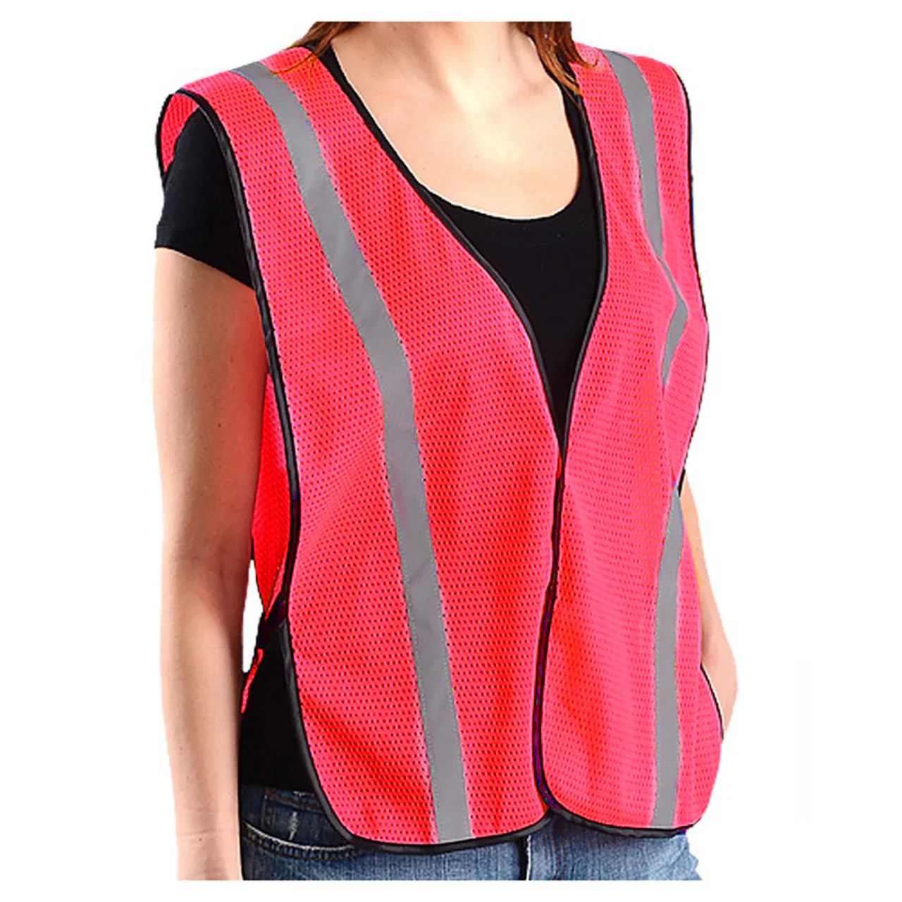 Safety Girl Women's Non-ANSI Hi-Vis Mesh Safety Vest, Hi-Vis Pink - Image 2
