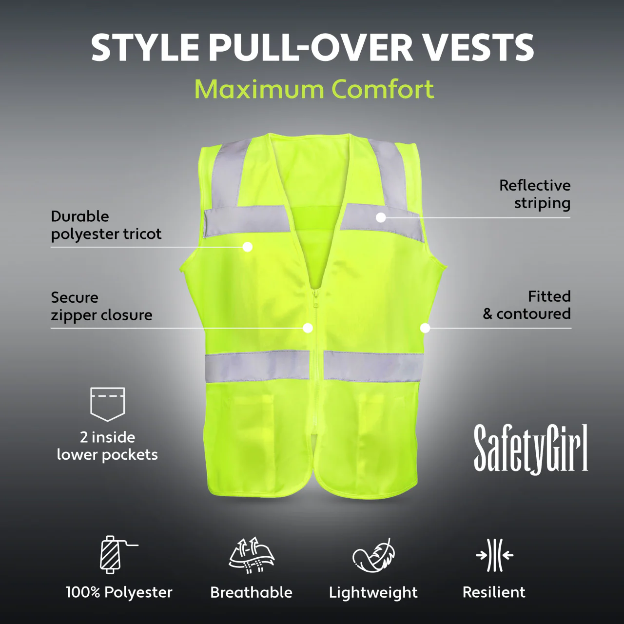 Safety Girl Women's Type R Class 2 Hi-Vis Safety Vest - Image 6