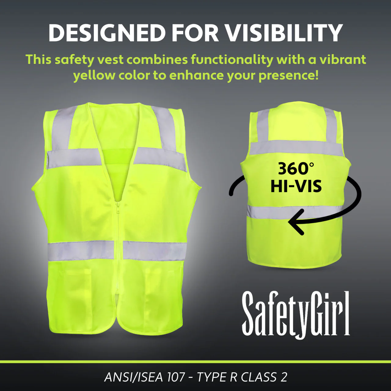 Safety Girl Women's Type R Class 2 Hi-Vis Safety Vest - Image 8