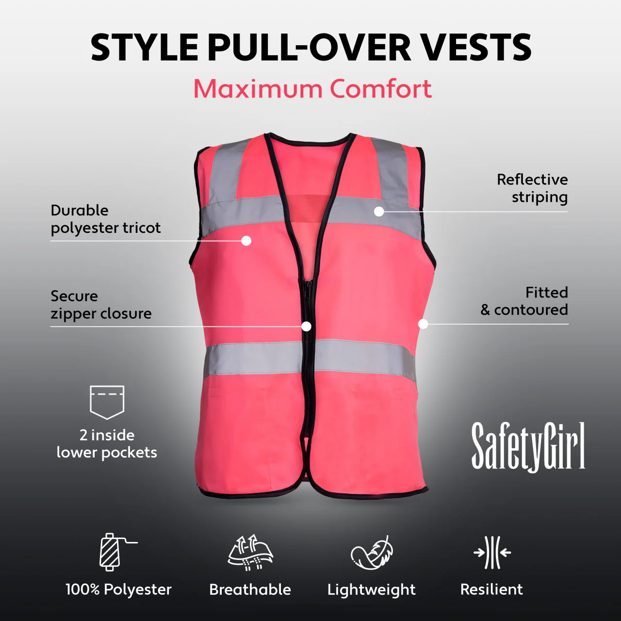 Custom Safety Girl Non-ANSI Hi-Vis Safety Vest - Image 9