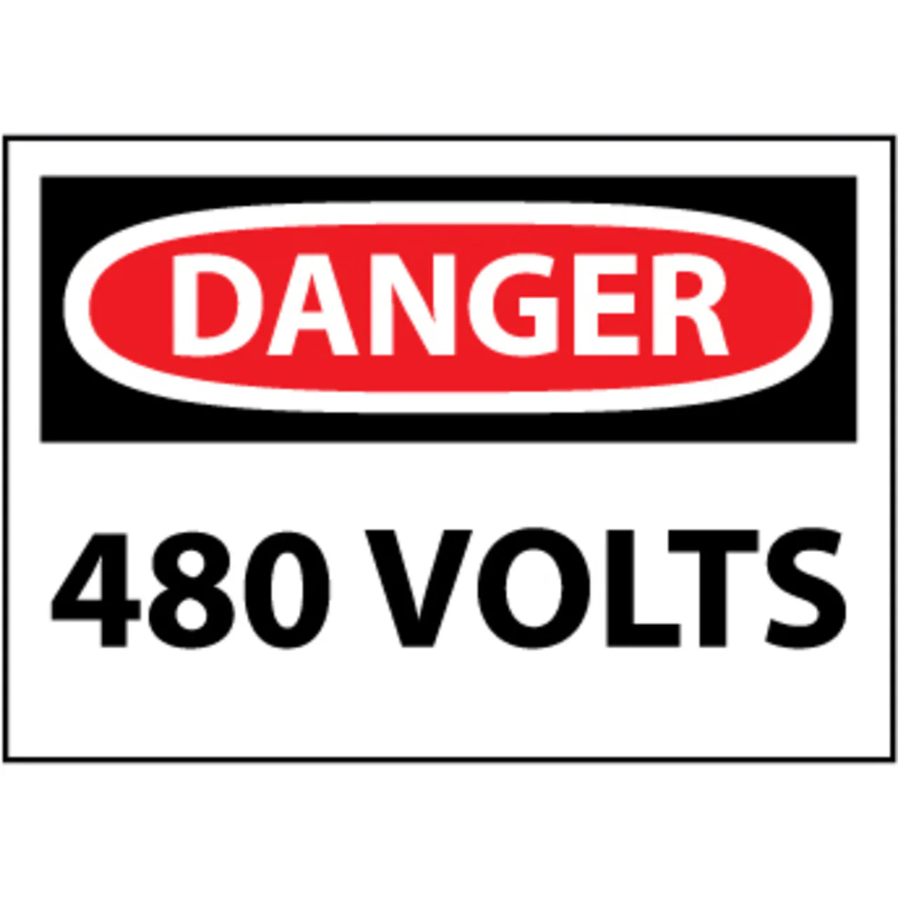 Danger 480 Volts 3x5 Pressure Sensitive Vinyl Safety Label 5 Per Package