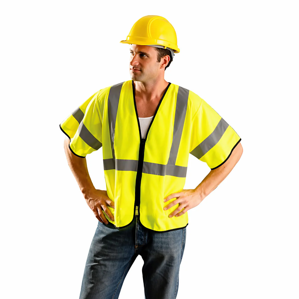 OccuNomix Type R Class 3 High-Vis Mesh Safety Vest, ECO-GCZ3, Hi-Vis Yellow - Image 3