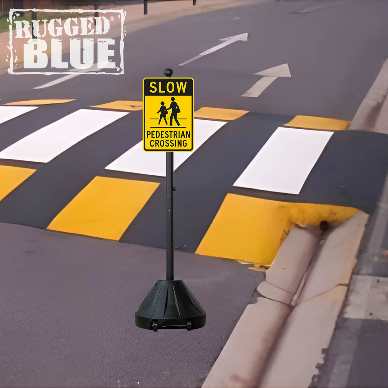 Slow Pedestrian Crossing Sign, 18 in x 12 in, Engineer Grade Reflective Aluminum - Image 2