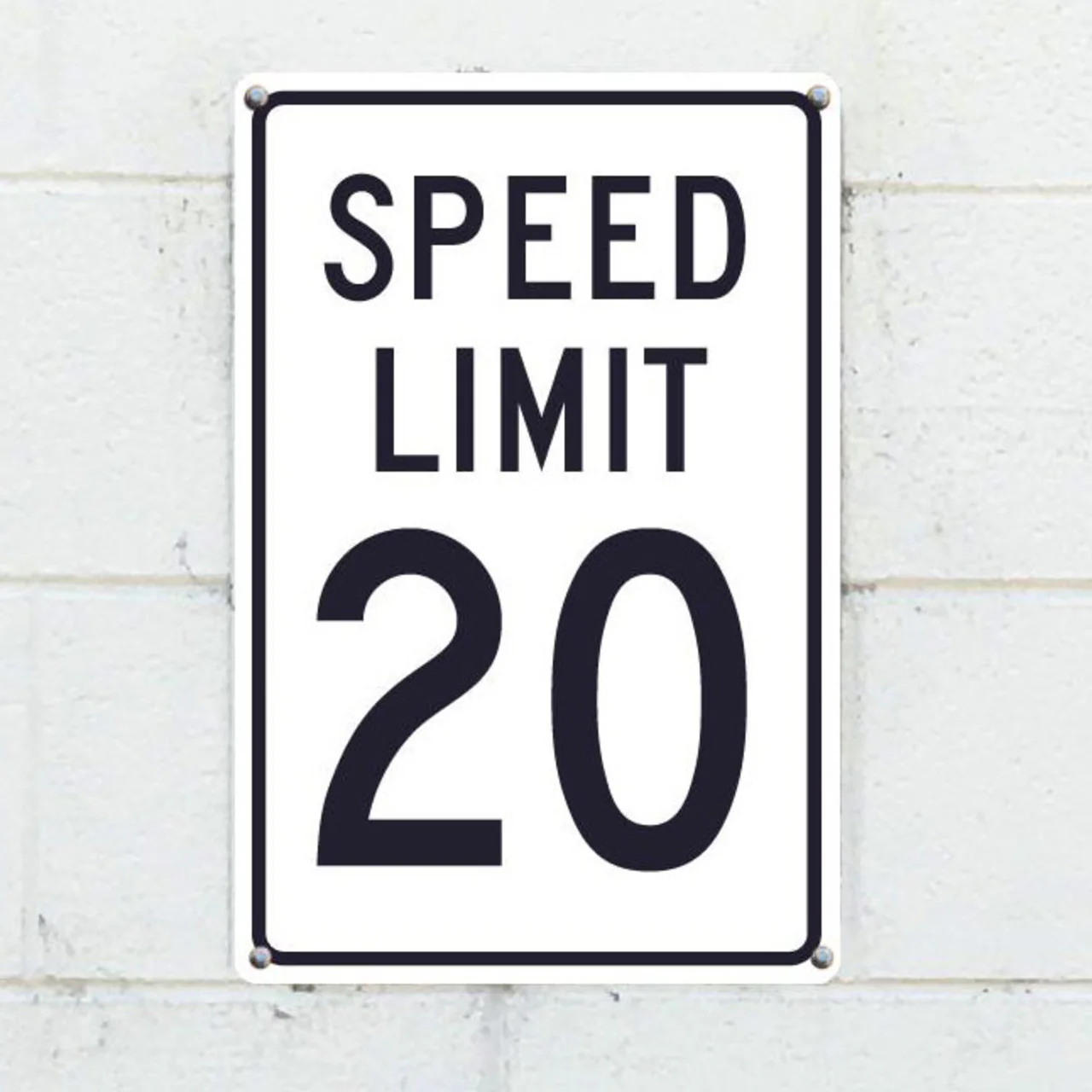 Speed Limit 20, 18x12 Aluminum Traffic Sign - Image 2