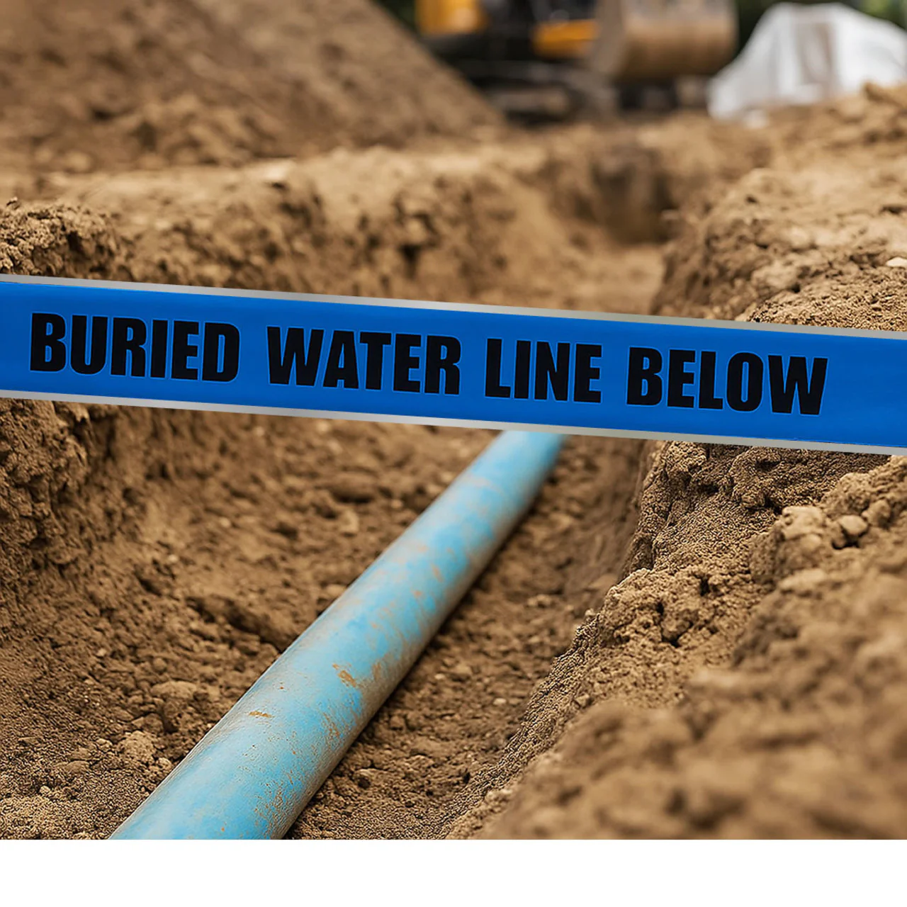 Underground Warning Tape - Caution Water Line Below, 6in x 1000ft - Image 2