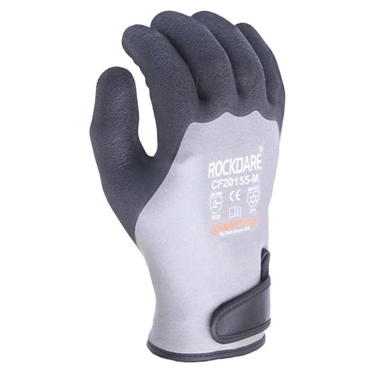 TASK CelsiHeit 13G Insulated Fleece Lined Latex Coated Gloves, Gray - CF20155