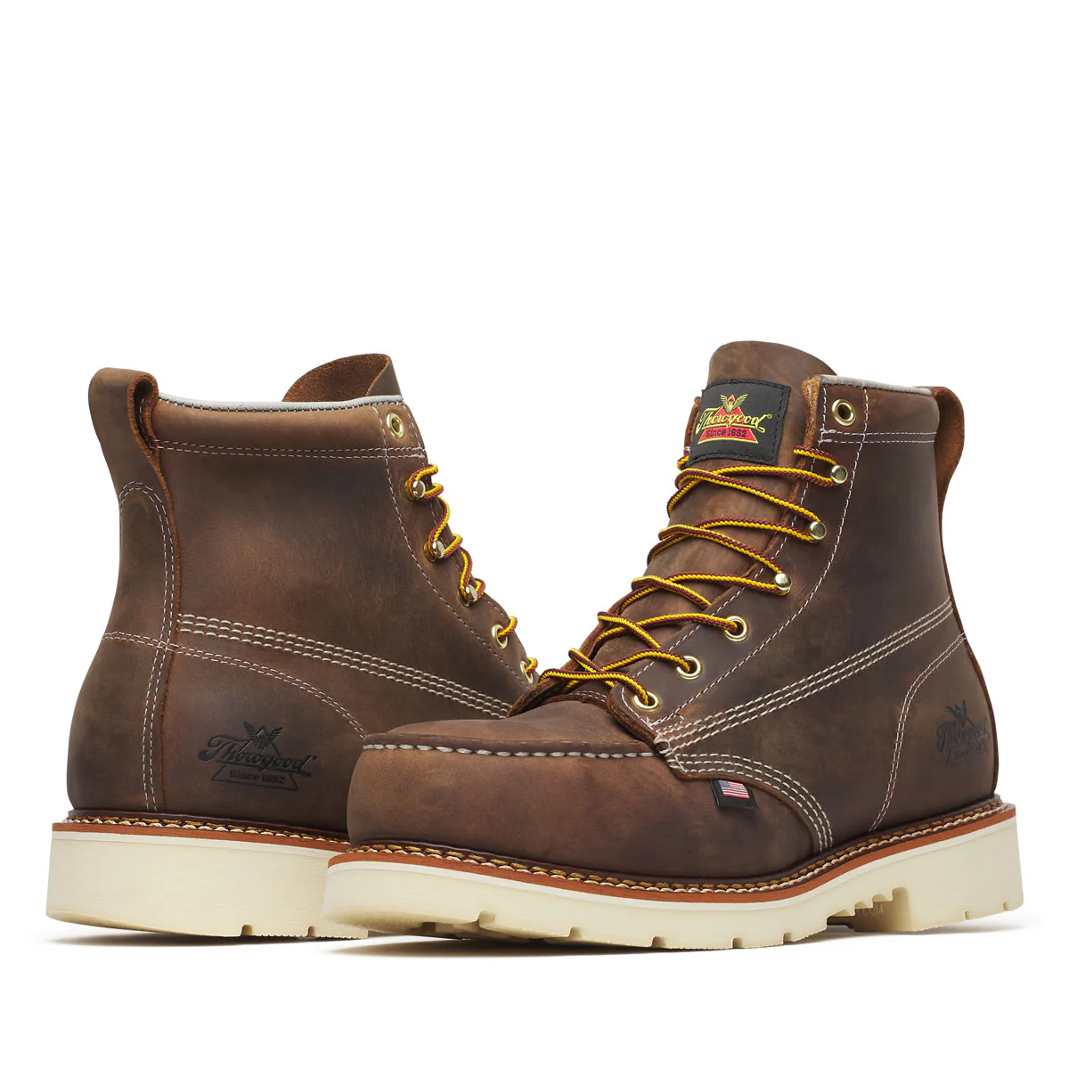 Thorogood Men's American Heritage 6" Trail Moc Toe MAXWear 90™ Safety Toe Boots, 804-4375, Crazy Horse - Image 3