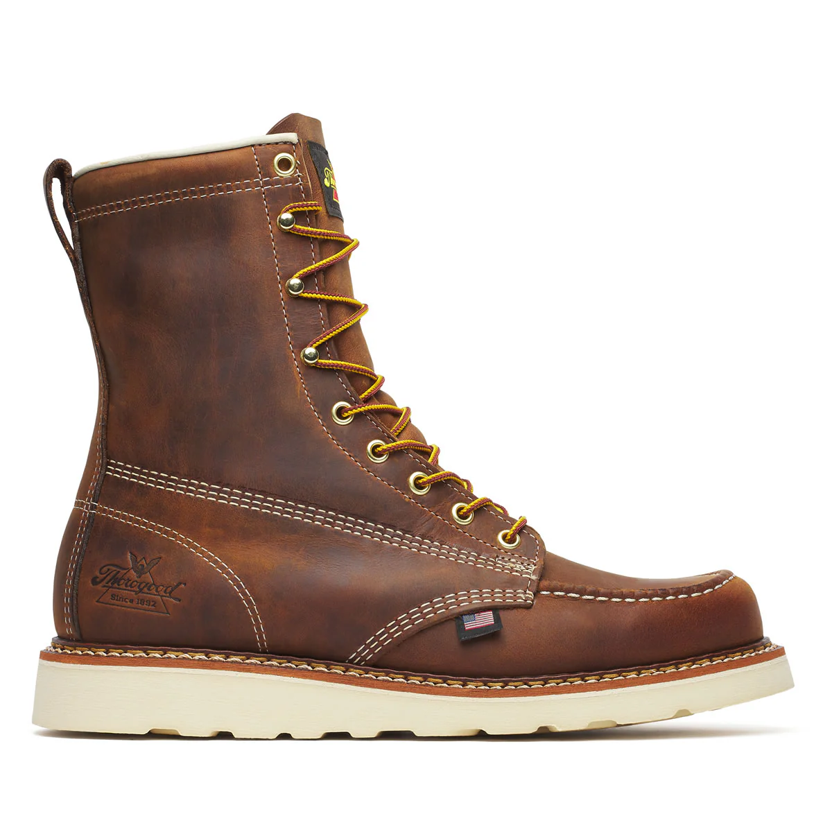 Thorogood Men's American Heritage 8" Trail Moc Toe MAXWear Wedge™ Soft Toe Boots, 814-4178, Crazy Horse - Image 2