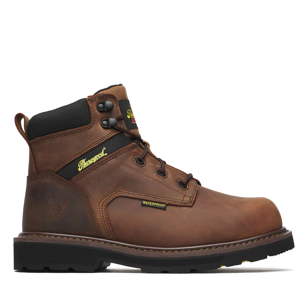 Thorogood Men's Jobsite Series 6" Waterproof Safety Toe Boots, 804-4143, Crazy Horse Brown - Image 2