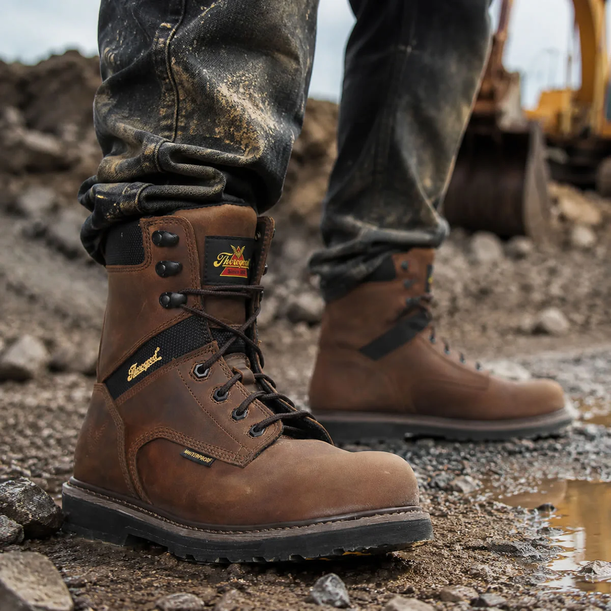 Thorogood Men's Jobsite Series 8" Waterproof Safety Toe Boots, 804-4243, Crazy Horse Brown - Image 13