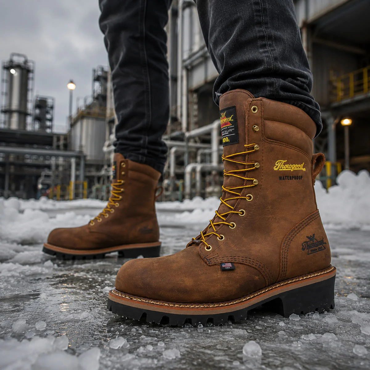 Thorogood Men's Logger Series 9" Insulated Waterproof Steel Toe Boots, 804-3554, Crazy Horse Brown - Image 7