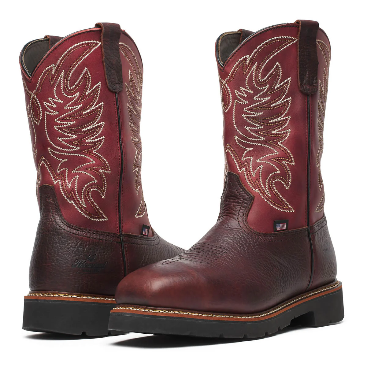 Thorogood Men's Western Work 11" Waterproof Safety Toe Boots, 804-4322, Crimson - Image 3
